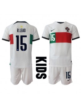 Portugal Rafael Leao #15 Auswärts Trikotsatz für Kinder WM 2022 Kurzarm (+ Kurze Hosen)